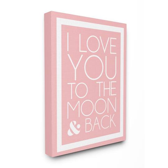Stupell Industries Pink & White I Love You To The Moon Wall Art